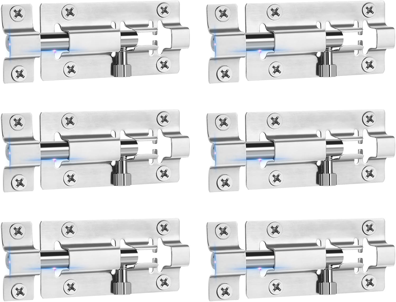 Door Bolts Chrome Stylish Security Multiple packs 3-Inch & 4-Inch