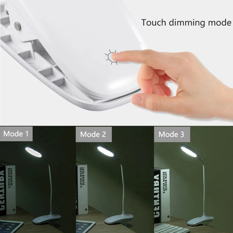 Rechargeable LED Reading Light Desk Lamp with Eye Protection & 1800mAh Battery