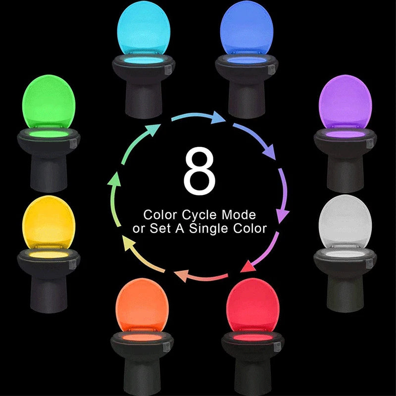 DOMIRA Motion Sensor Toilet Light – LED RGB Night Light With 8/16 Colors