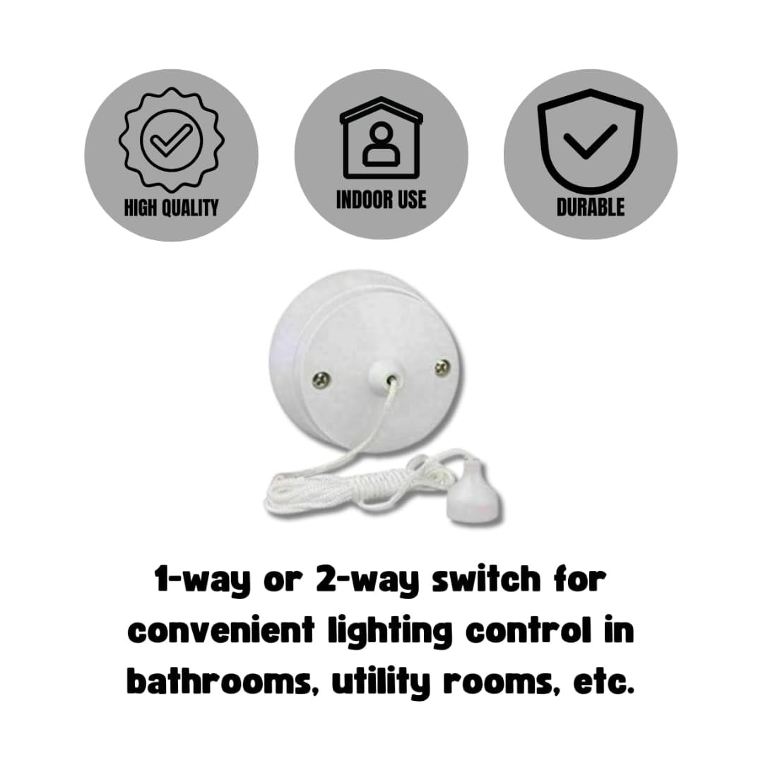 1 Gang 2 Way Bathroom Light Pull Cord Switch