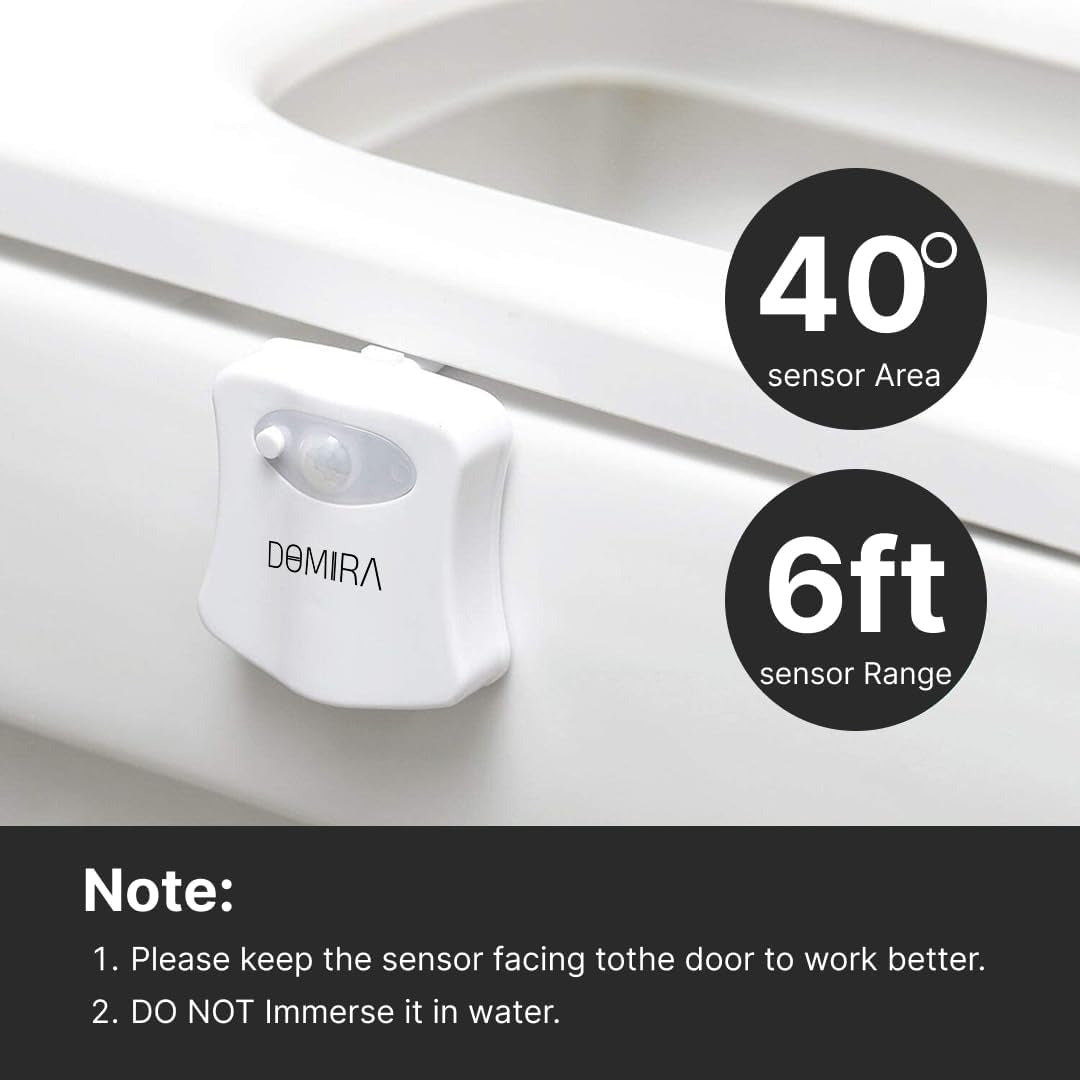 Motion Sensor Toilet Light – LED RGB Night Light with 8 Color Options