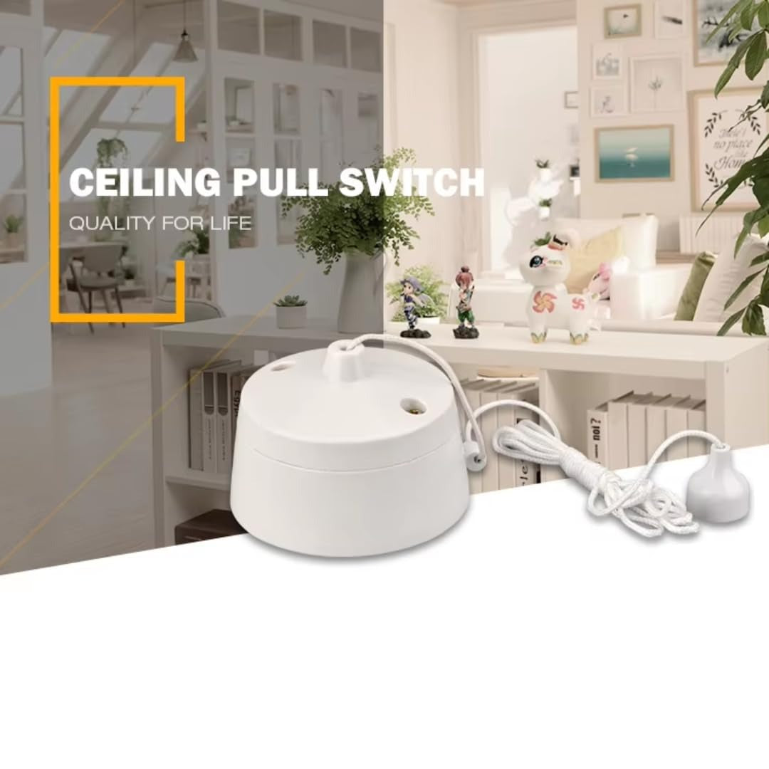 1 Gang 2 Way Bathroom Light Pull Cord Switch