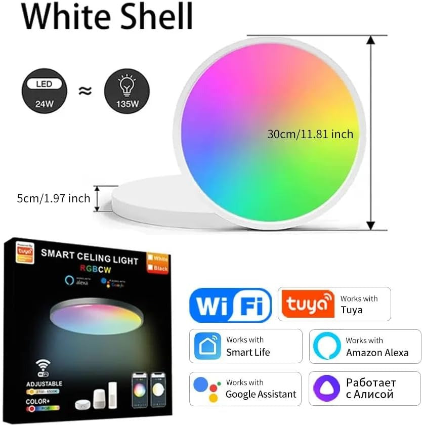 Smart Round Ceiling Lamp – Modern Minimalist Design Without Remote