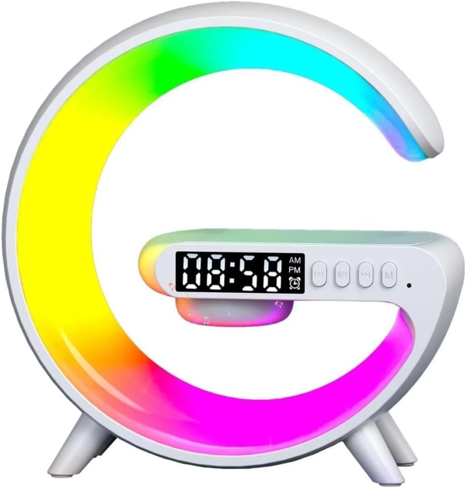 Smart G Shape Lamp with Wireless Charger, Speaker & Alarm Clock