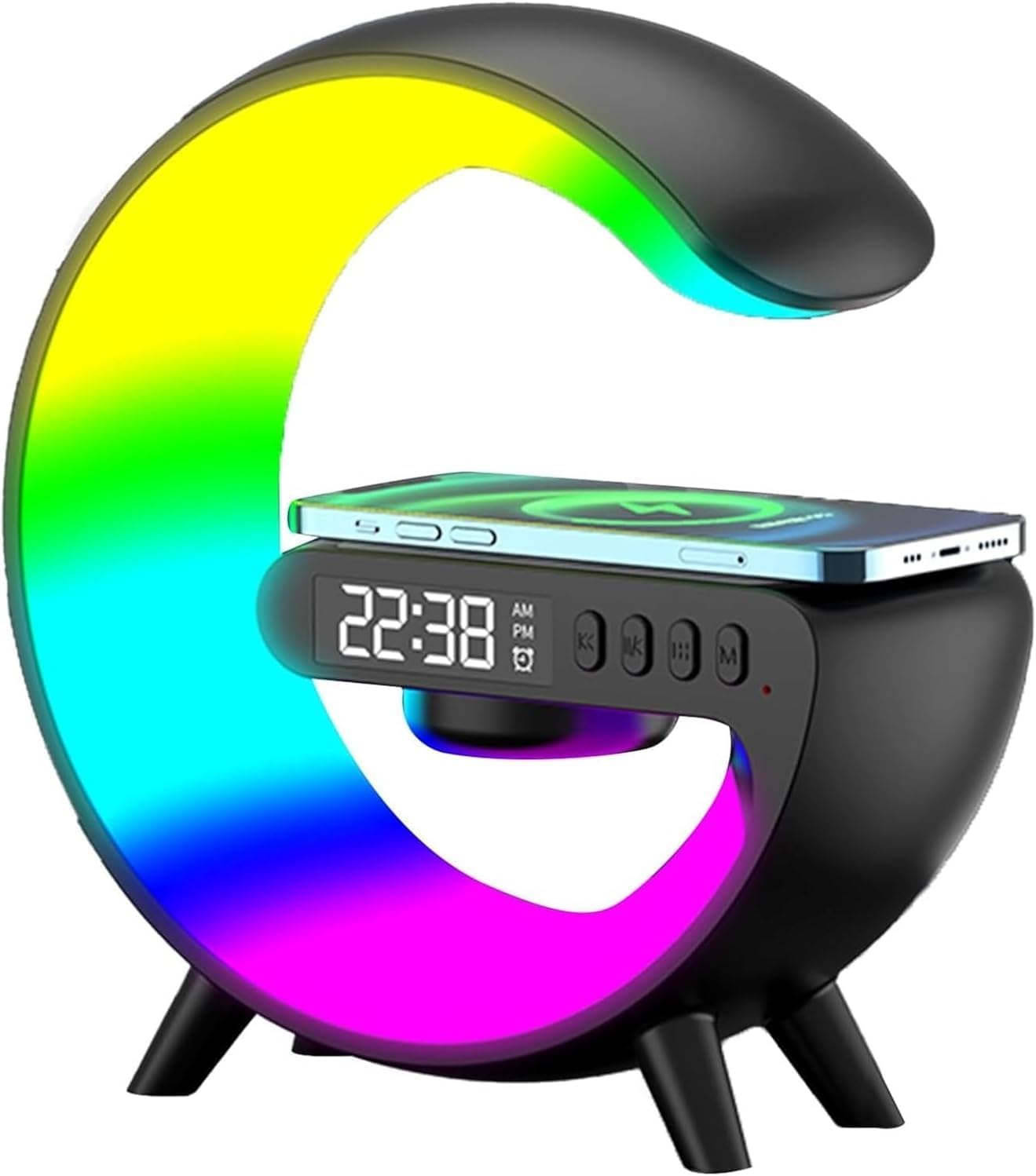 Smart G Shape Lamp with Wireless Charger, Speaker & Alarm Clock