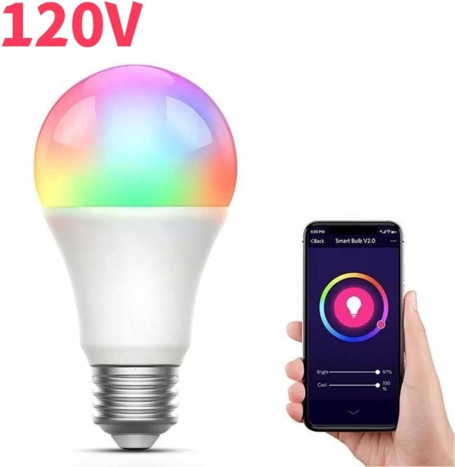 Smart LED Light 10W E27 - Alexa & Google Home Compatible RGB WiFi Bulb with Tuya Control, Color Changing & Dimmable (220V)