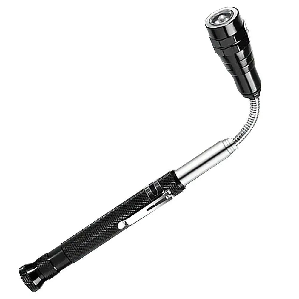 LED Telescoping Flashlight with Magnetic Pickup Tool & Flexible Head