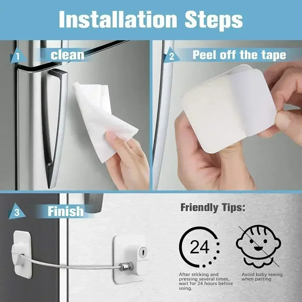 Domira Fridge Lock Refrigerator Child Safety Lock with 1 Key