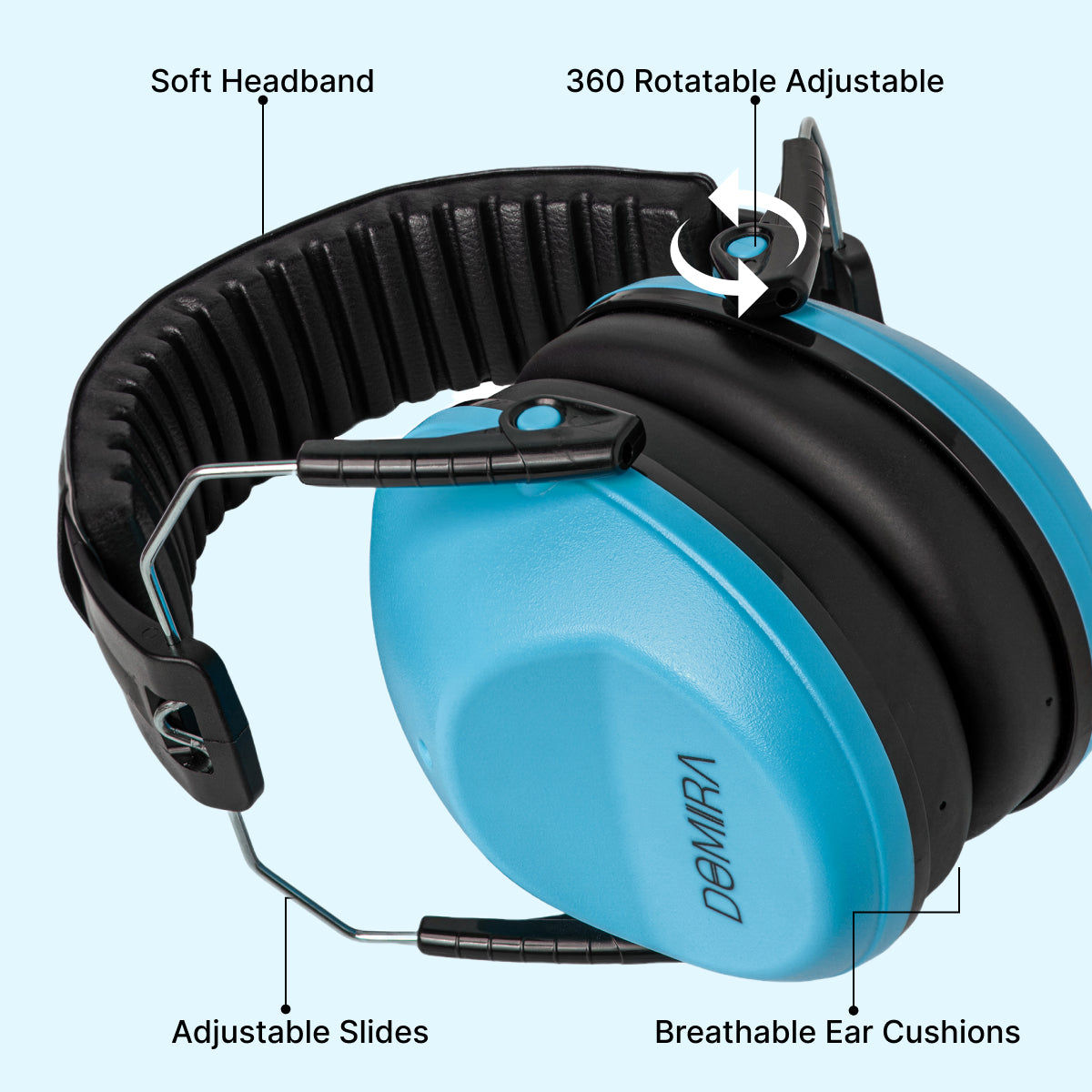 Kids Noise-Cancelling Earmuffs-Blue – Adjustable, Comfortable & Soundproof