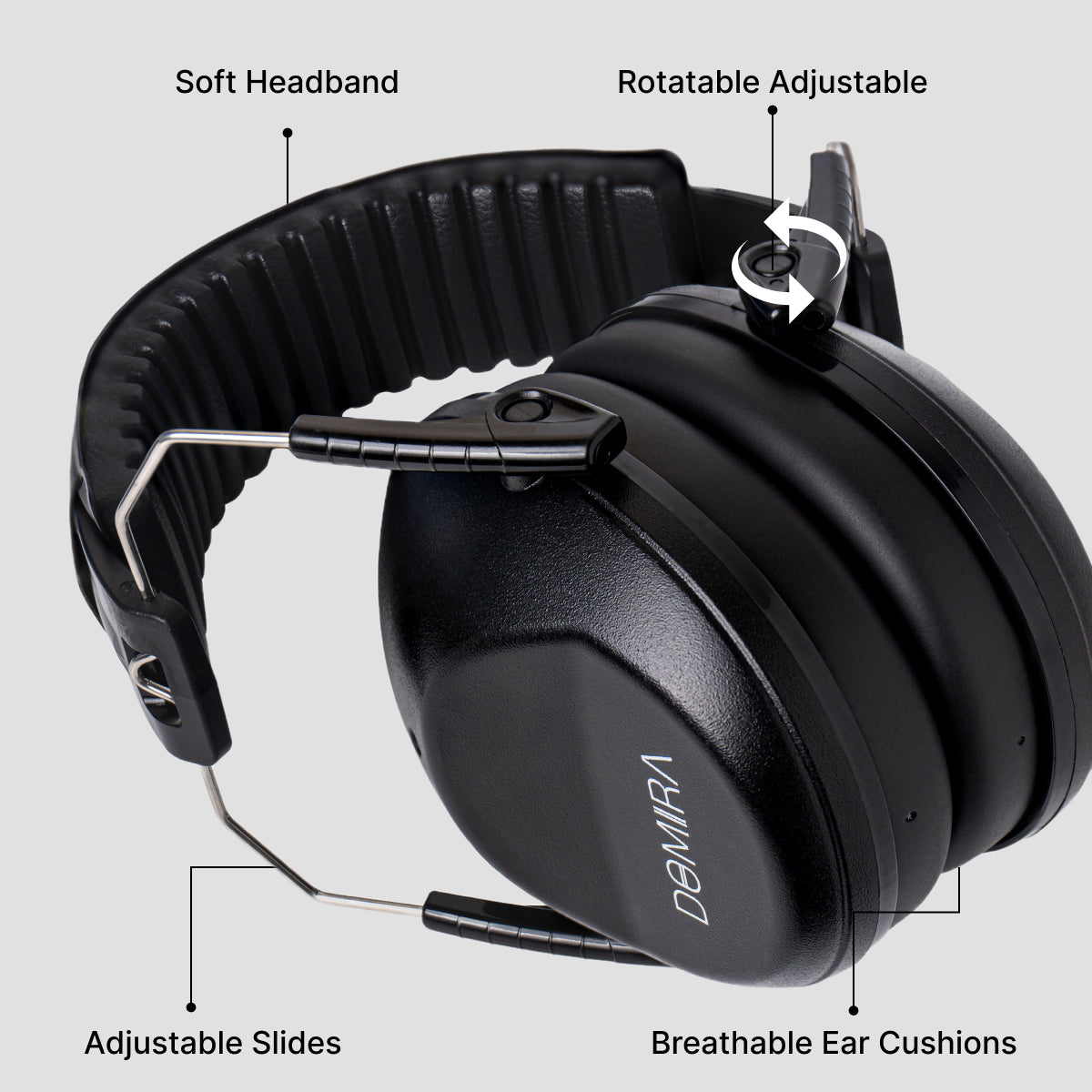 Kids Noise-Cancelling Earmuffs-Black – Adjustable, Comfortable & Soundproof