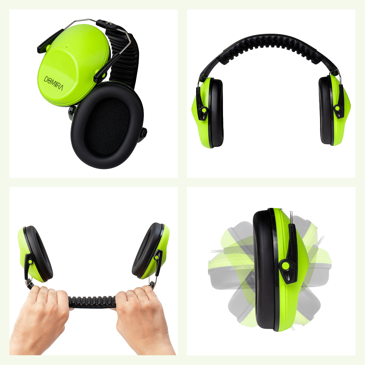 Kids Noise-Cancelling Earmuffs – Adjustable, Comfortable & Soundproof-Light Green