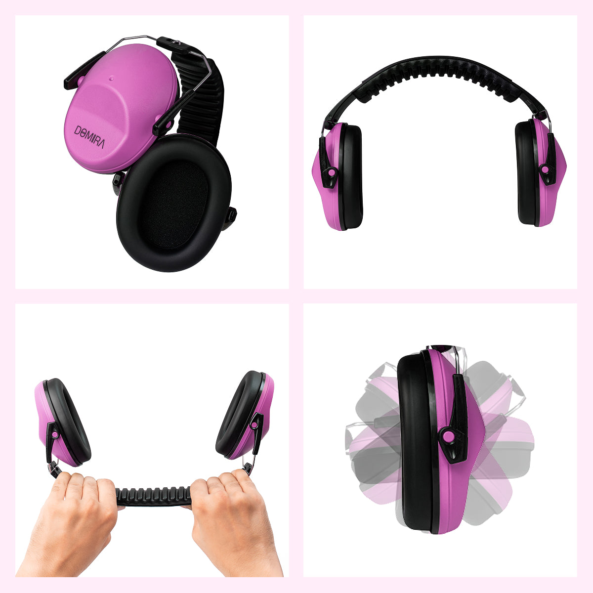 Kids Noise-Cancelling Earmuffs -Pink– Adjustable, Comfortable & Soundproof