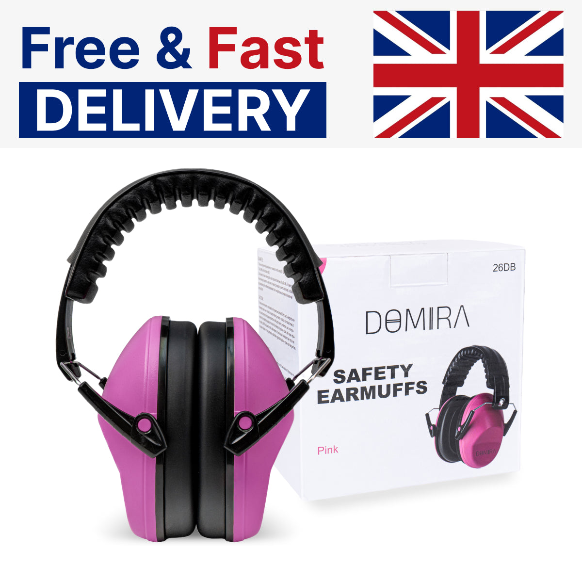 Kids Noise-Cancelling Earmuffs -Pink– Adjustable, Comfortable & Soundproof