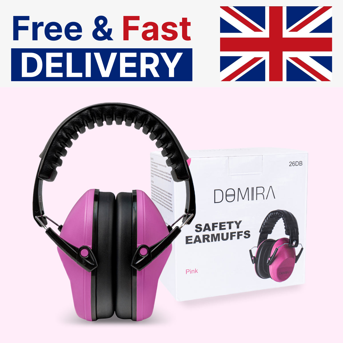 Kids Noise-Cancelling Earmuffs -Pink– Adjustable, Comfortable & Soundproof