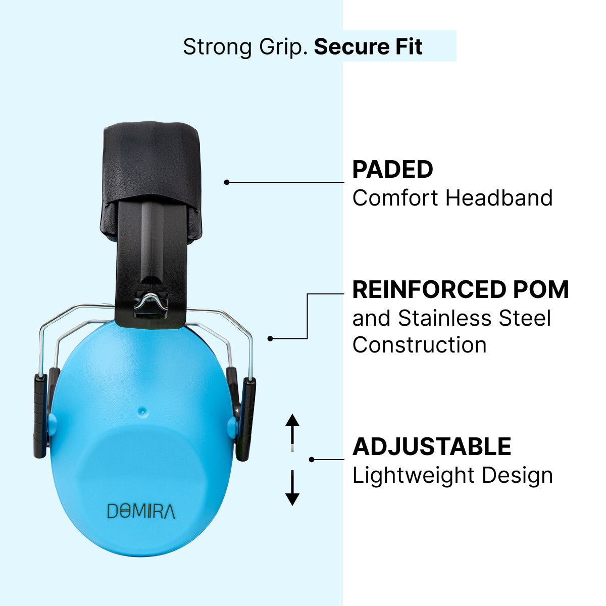 Kids Noise-Cancelling Earmuffs-Blue – Adjustable, Comfortable & Soundproof