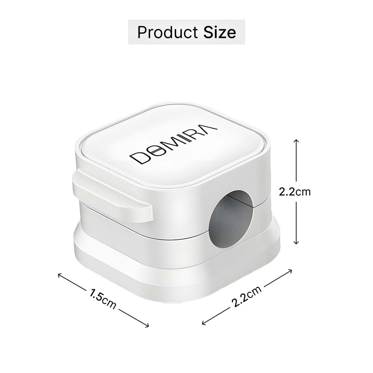 White Magnetic Cable Holder – Tidy Desk Organiser & Charger Clip