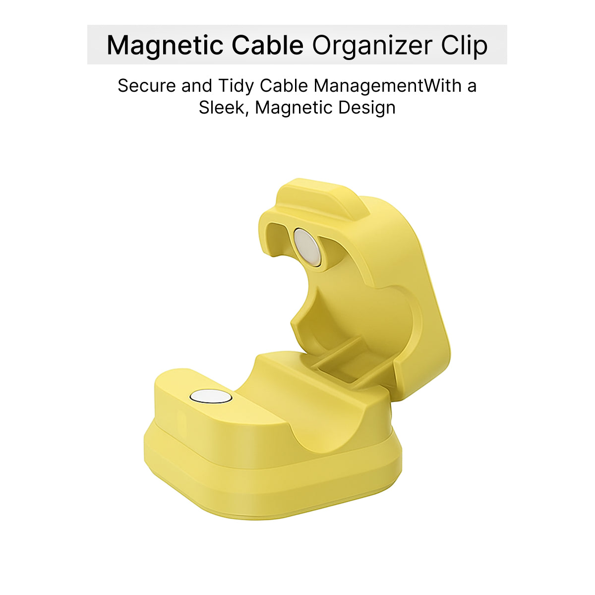 Yellow Magnetic Cable Holder – Tidy Desk Organiser & Charger Clip