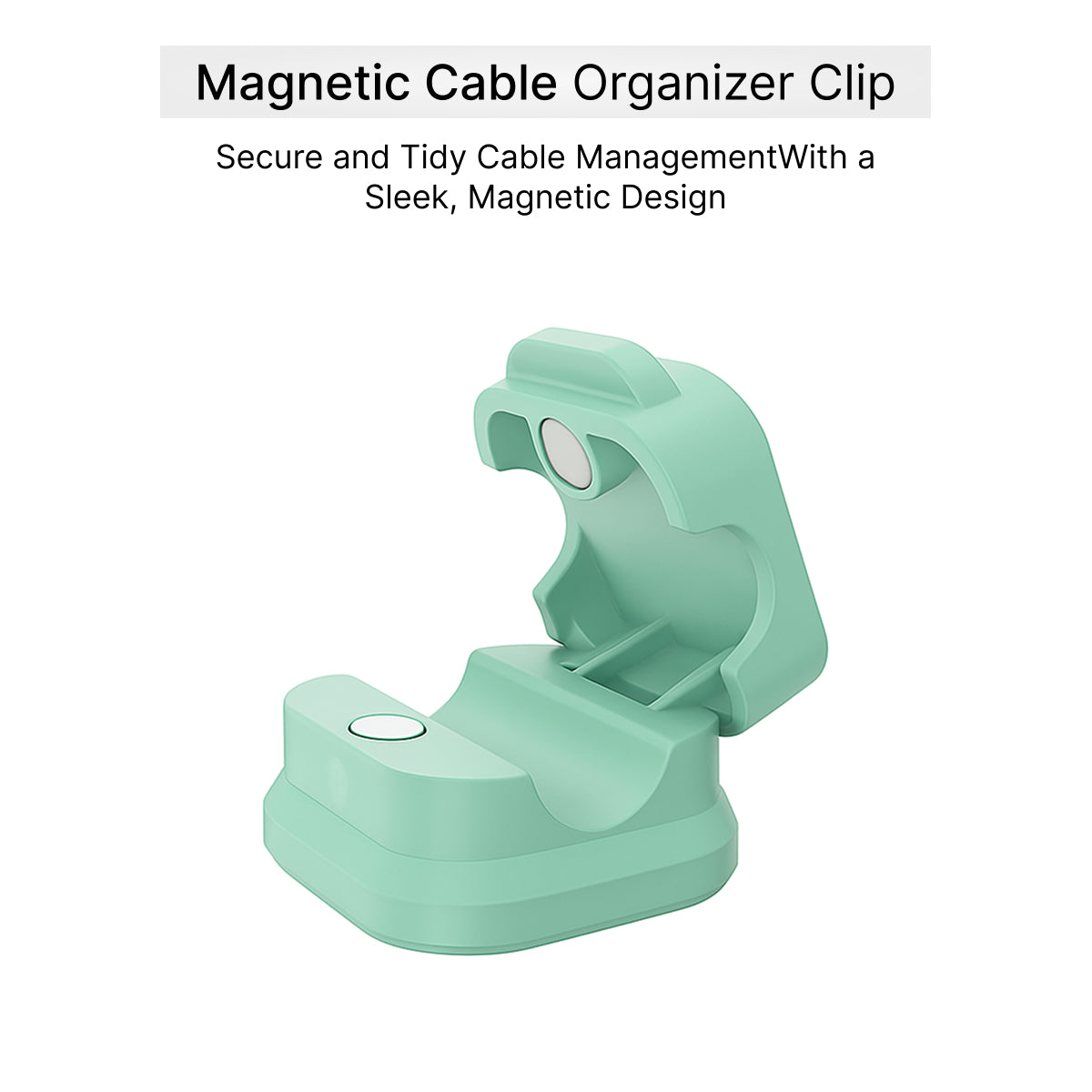 Green Magnetic Cable Holder – Tidy Desk Organiser & Charger Clip