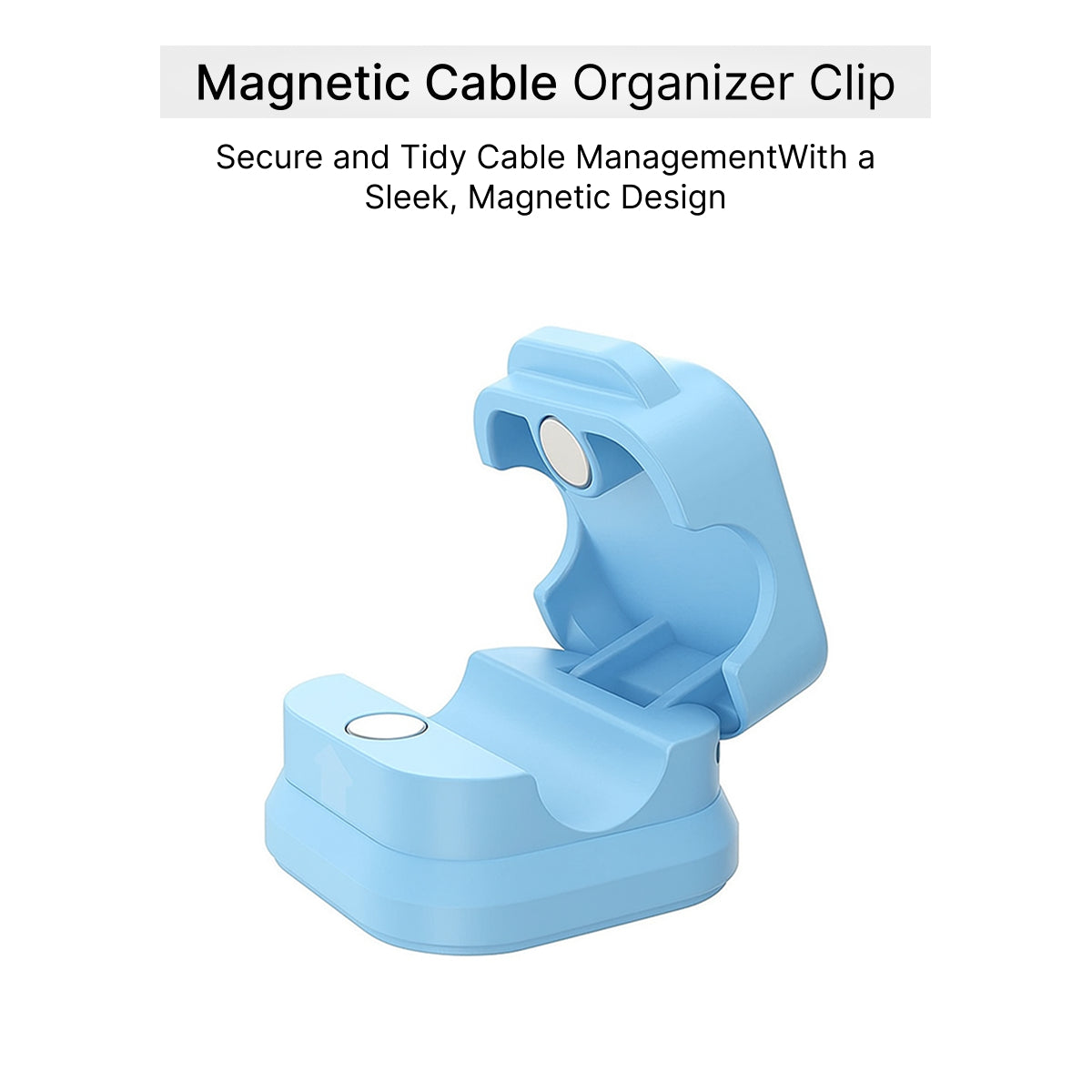 Blue Magnetic Cable Holder – Tidy Desk Organiser & Charger Clip