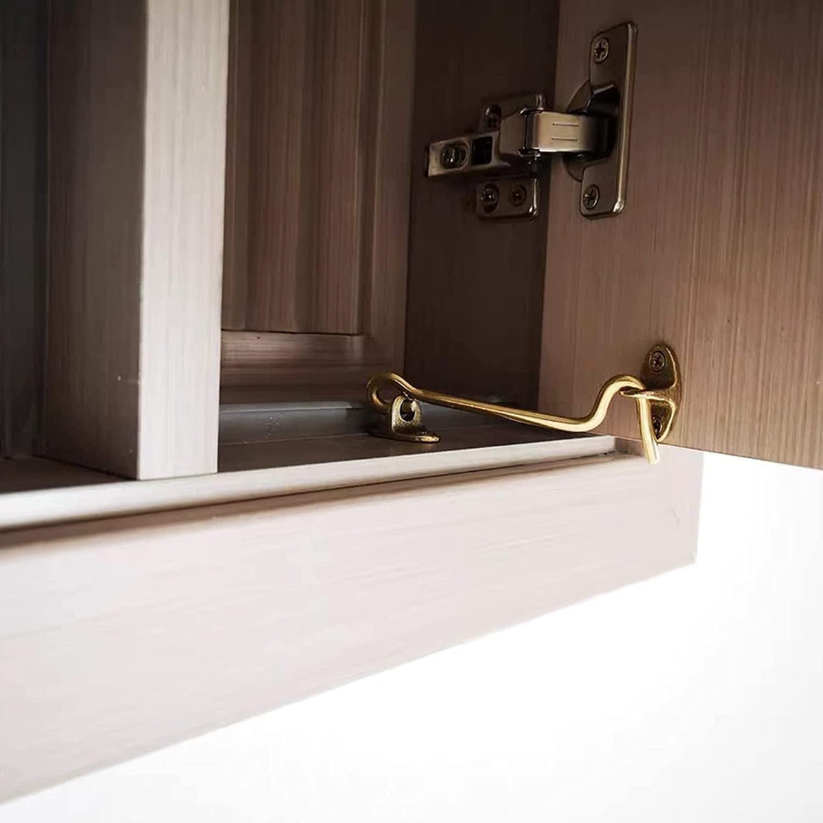 Hook & Eye Latch Brass – Heavy Duty Stainless Steel Door Lock 3-4-6–8 Inch