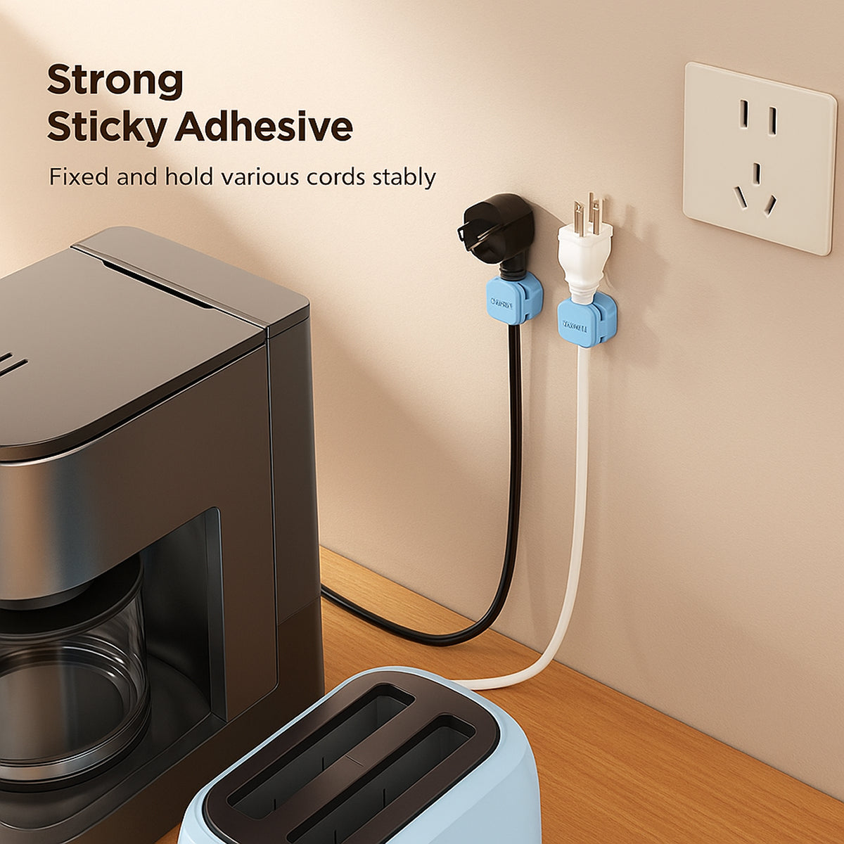 Blue Magnetic Cable Holder – Tidy Desk Organiser & Charger Clip