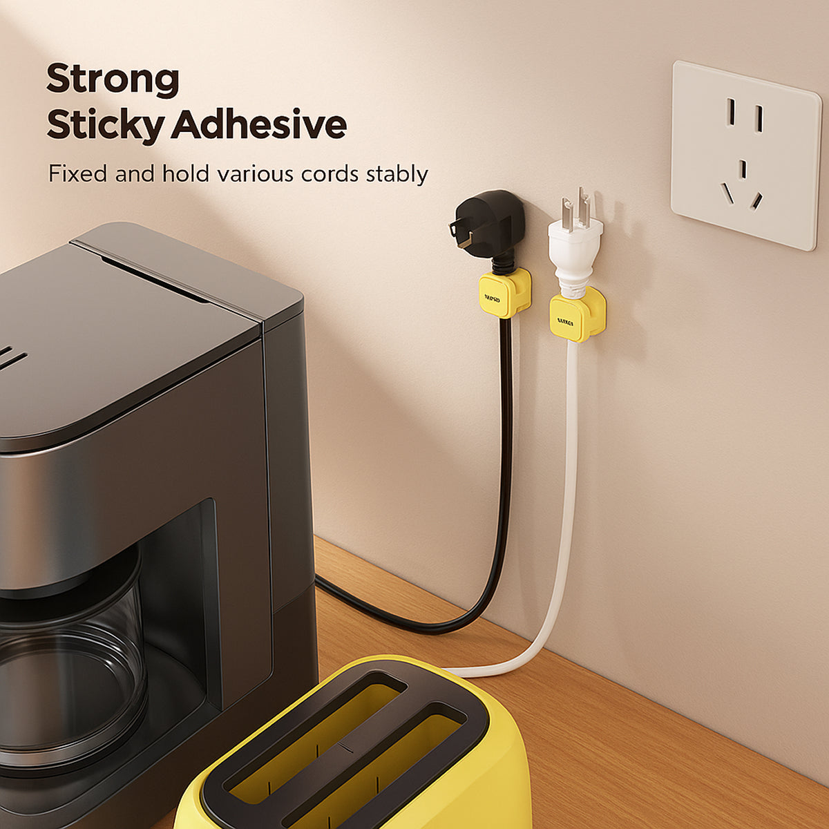 Yellow Magnetic Cable Holder – Tidy Desk Organiser & Charger Clip
