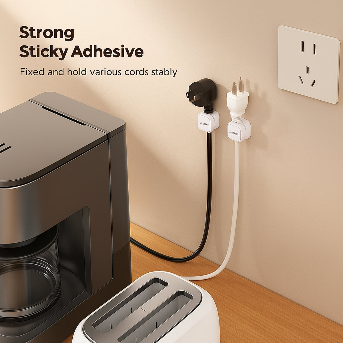 White Magnetic Cable Holder – Tidy Desk Organiser & Charger Clip