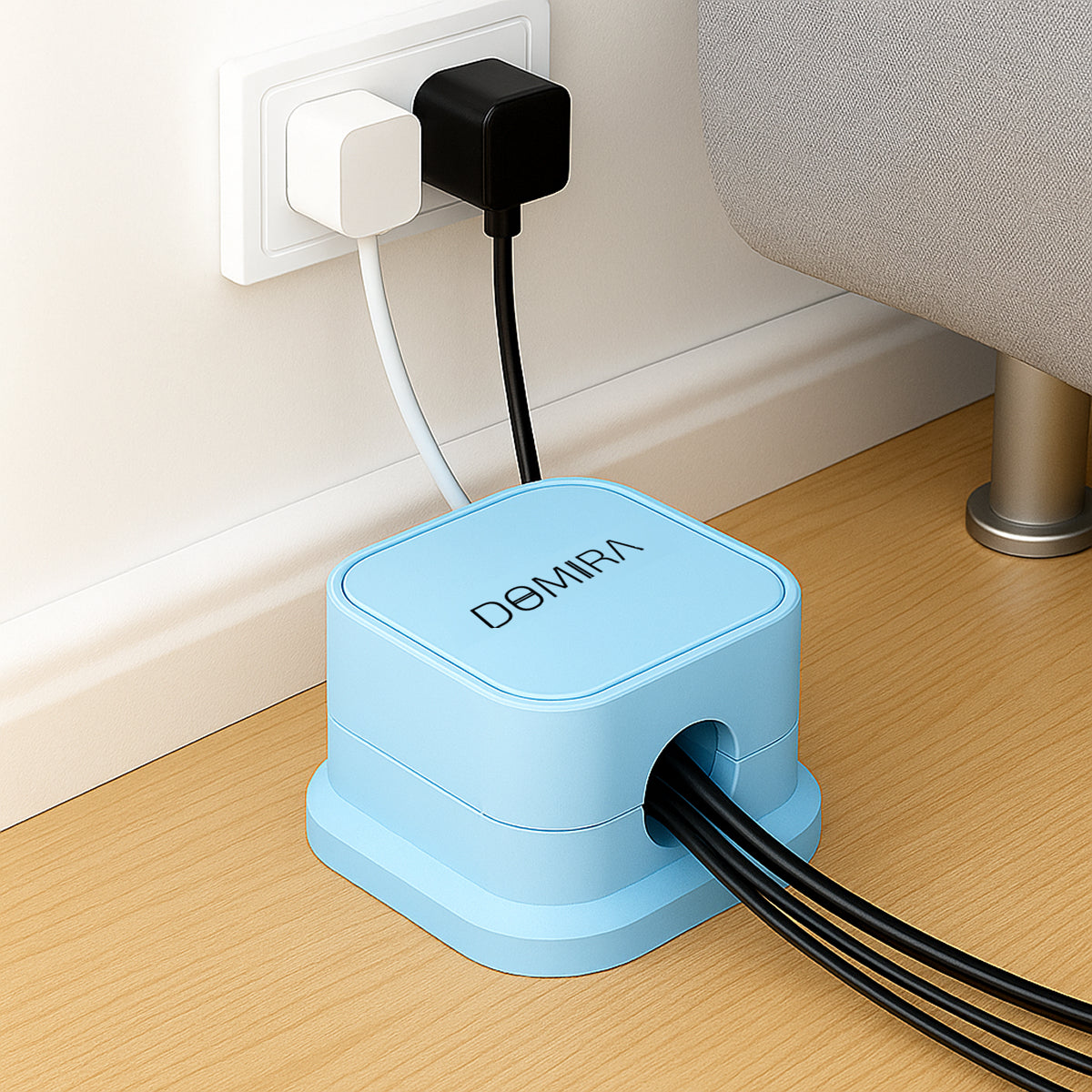 Blue Magnetic Cable Holder – Tidy Desk Organiser & Charger Clip