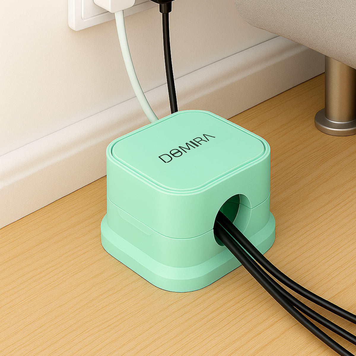 Green Magnetic Cable Holder – Tidy Desk Organiser & Charger Clip