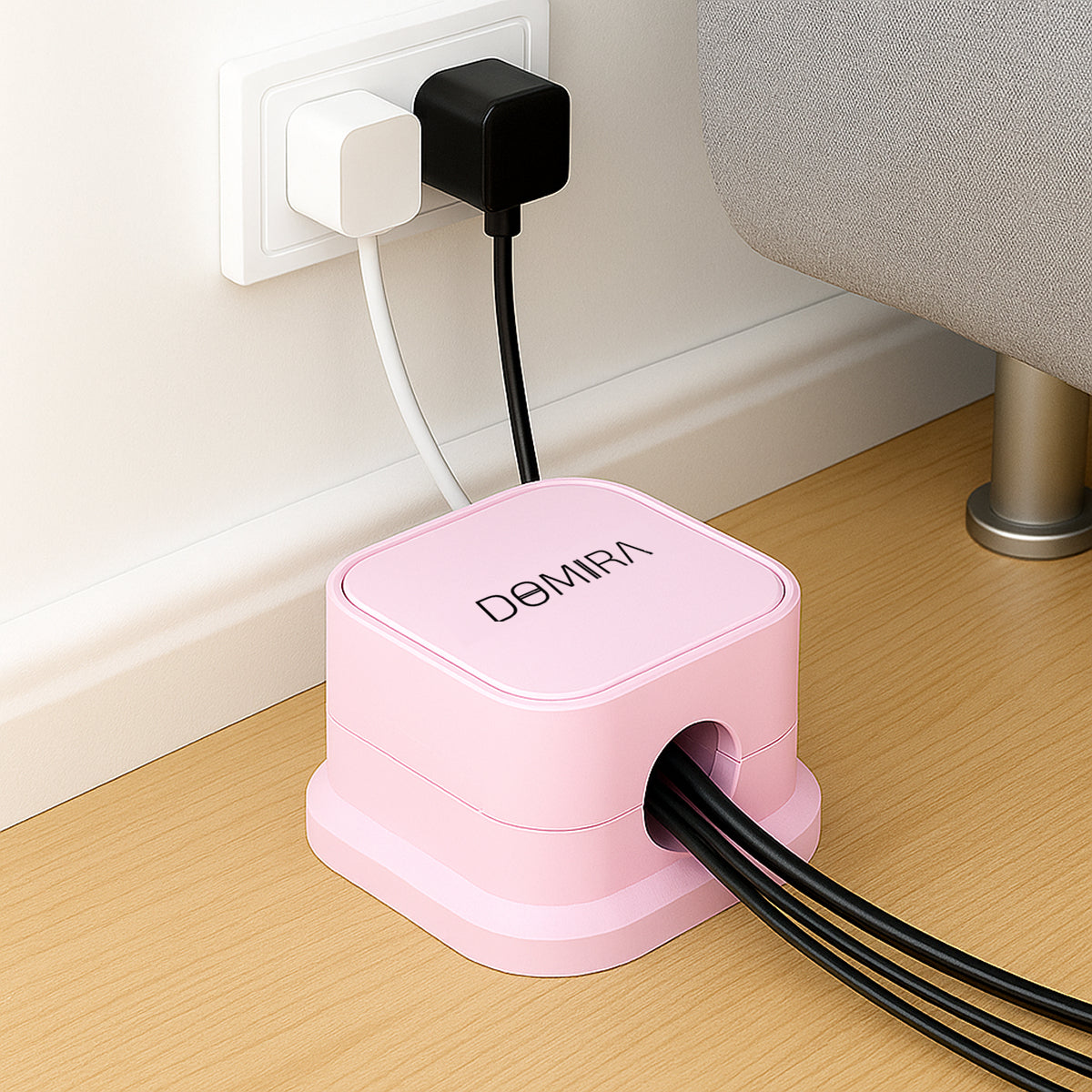 Pink Magnetic Cable Holder – Tidy Desk Organiser & Charger Clip