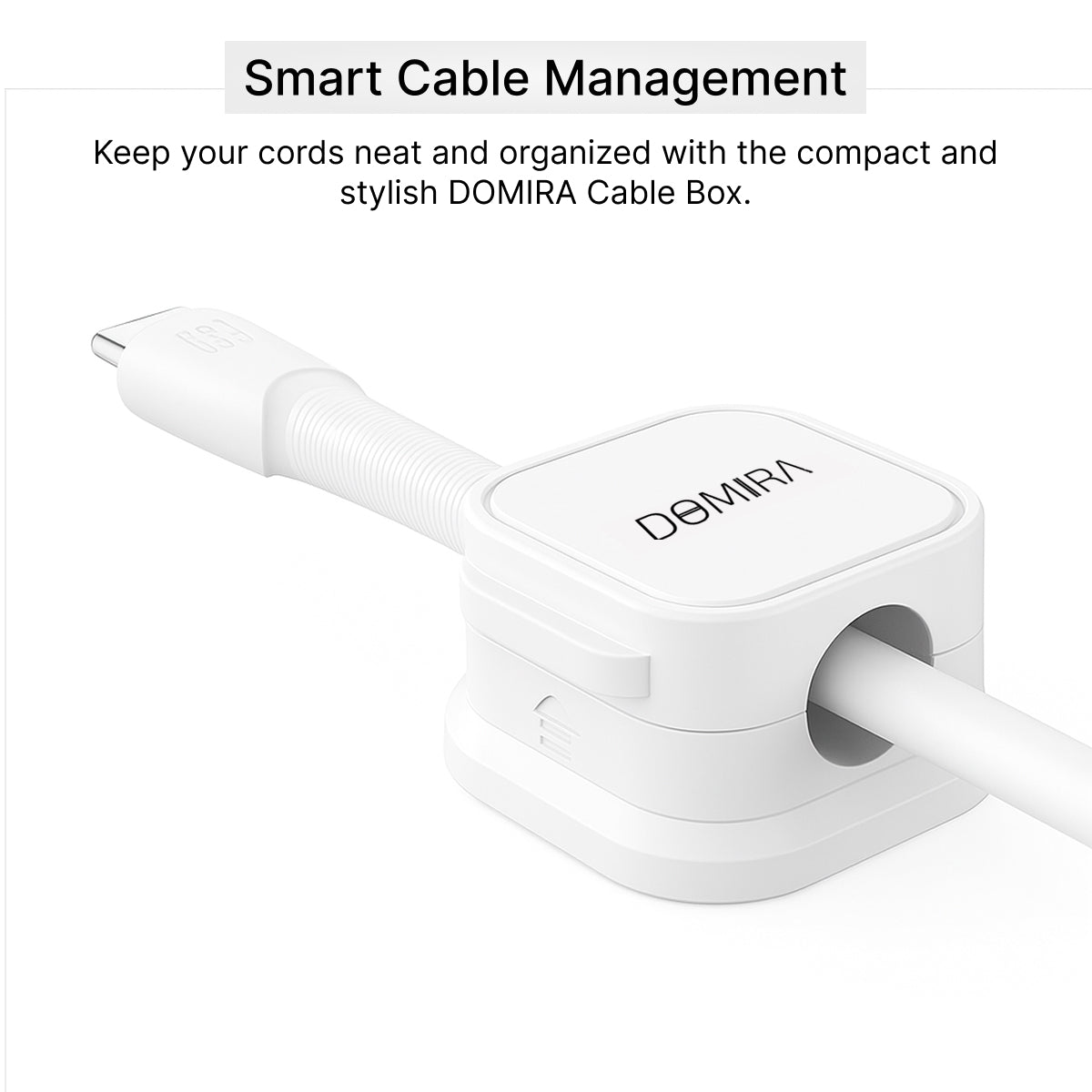 White Magnetic Cable Holder – Tidy Desk Organiser & Charger Clip