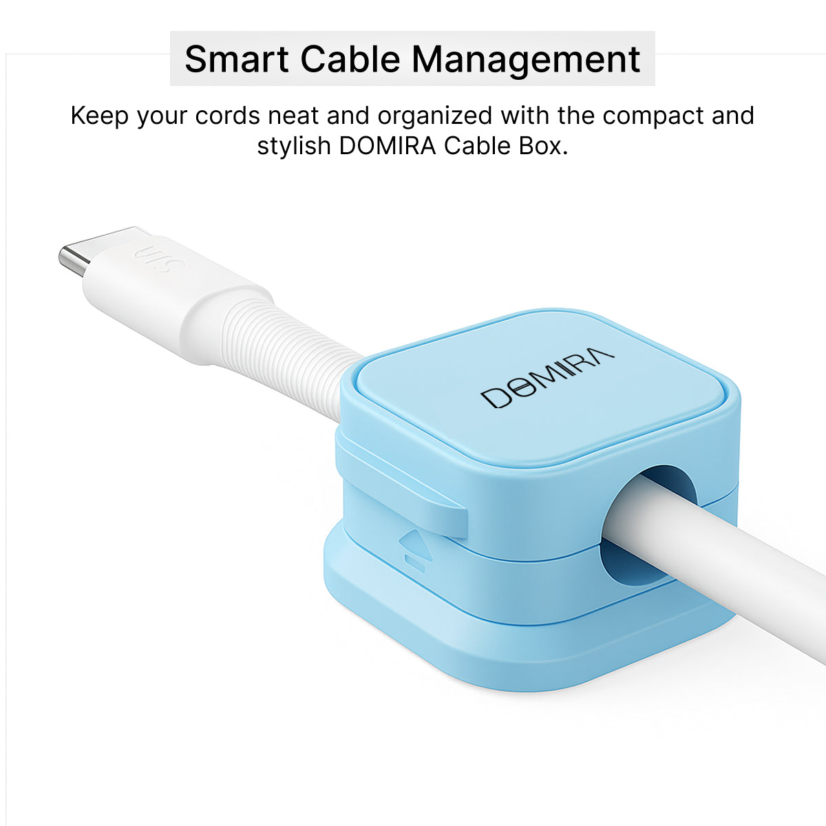 Blue Magnetic Cable Holder – Tidy Desk Organiser & Charger Clip