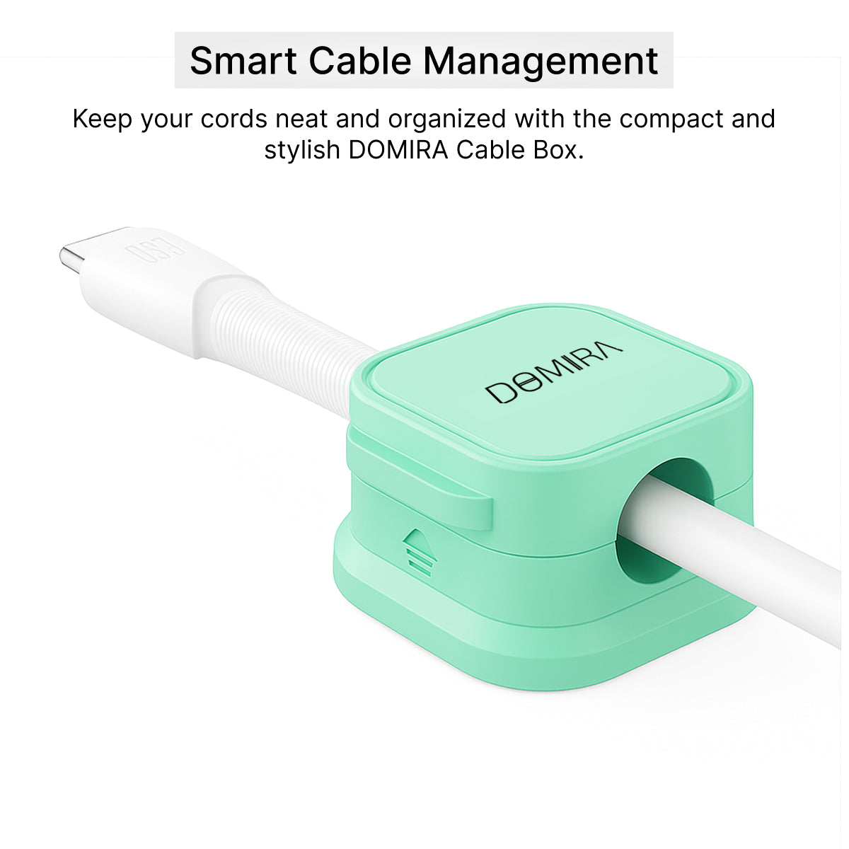 Green Magnetic Cable Holder – Tidy Desk Organiser & Charger Clip