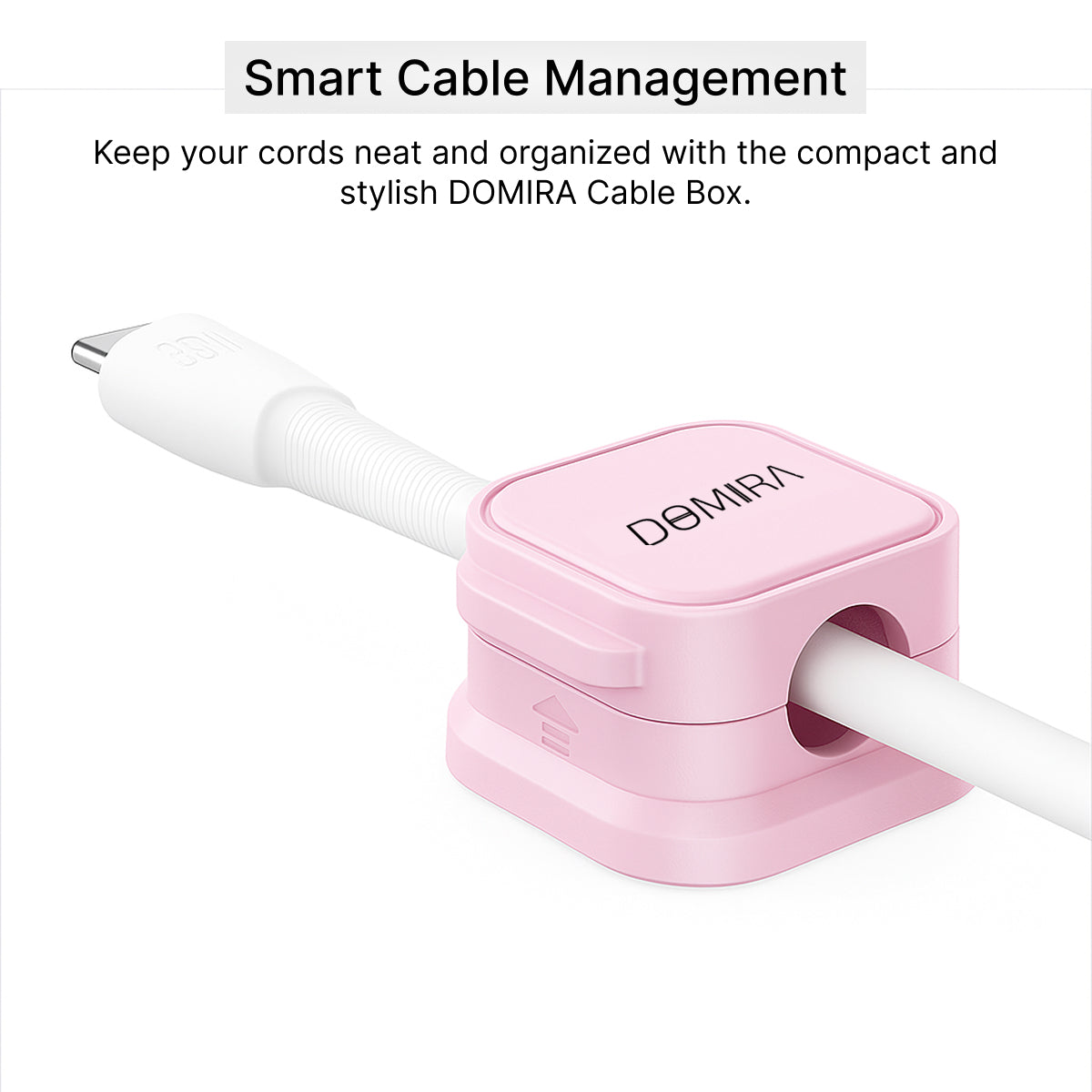 Pink Magnetic Cable Holder – Tidy Desk Organiser & Charger Clip
