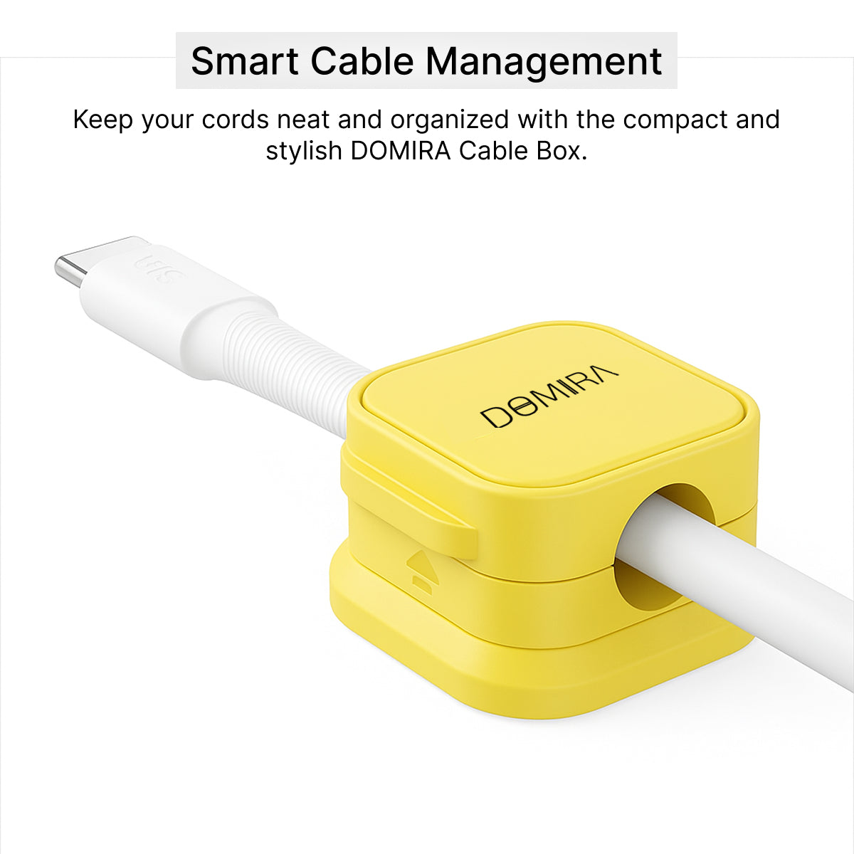 Yellow Magnetic Cable Holder – Tidy Desk Organiser & Charger Clip