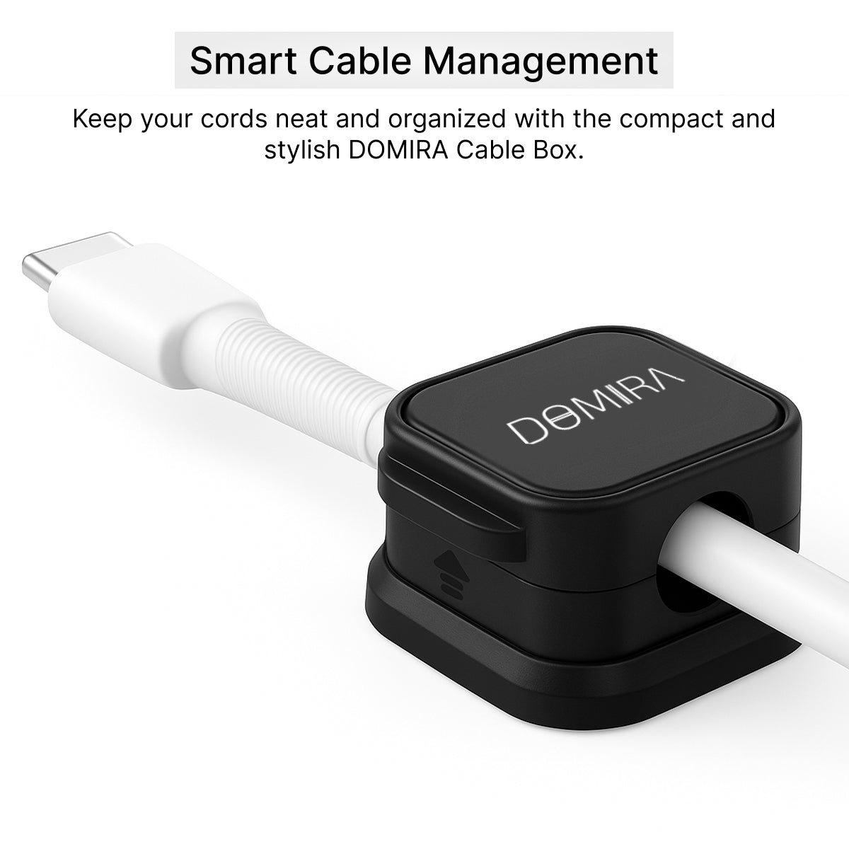 Black Magnetic Cable Holder – Tidy Desk Organiser & Charger Clip
