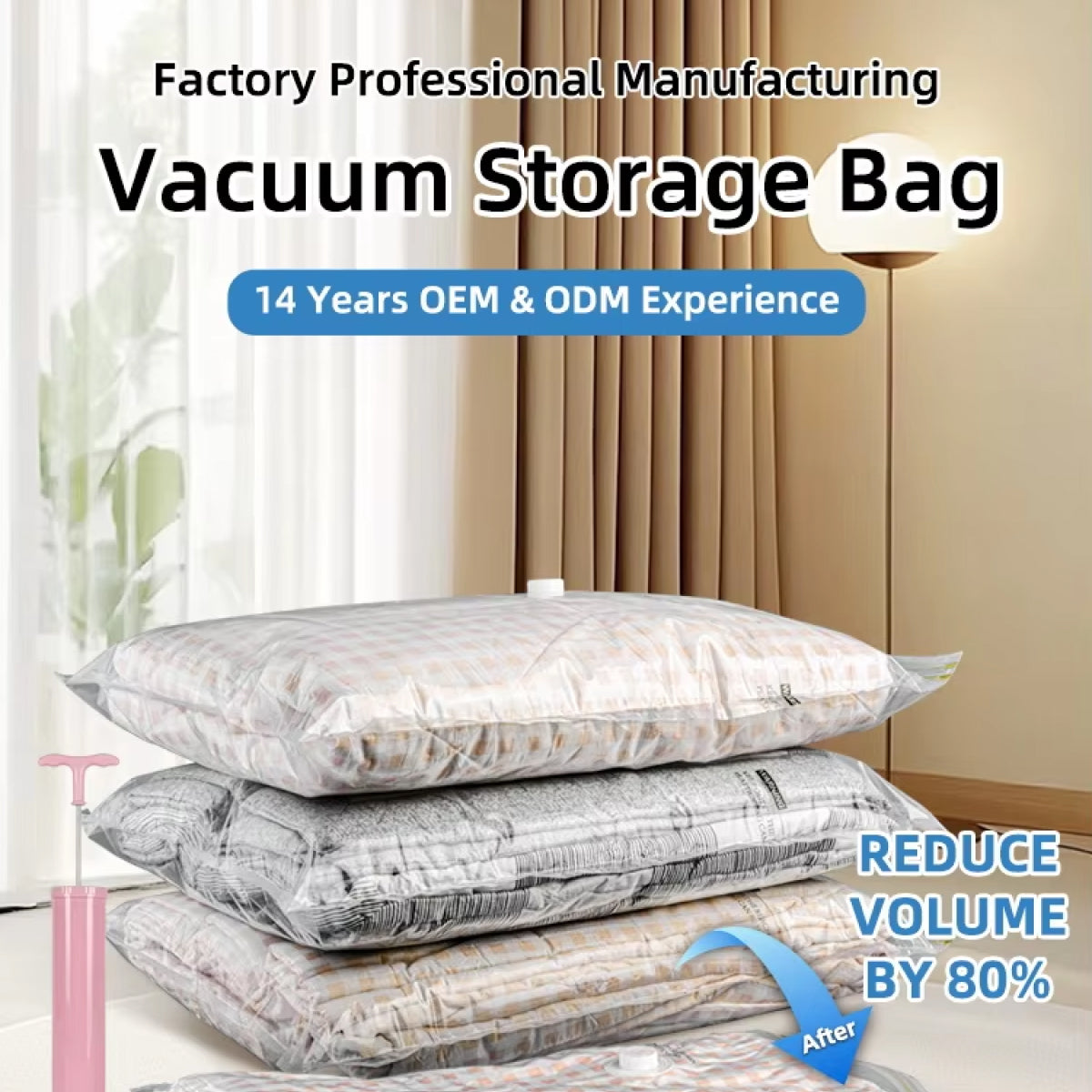 3-Pack Medium Vacuum Storage Bags – Space Saver for Clothes & Travel