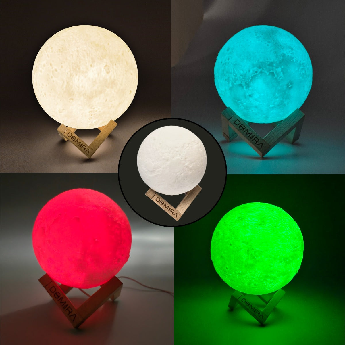 Moon Lamp – 16 RGB Colors Rechargeable with Touch & Remote Control-13cm