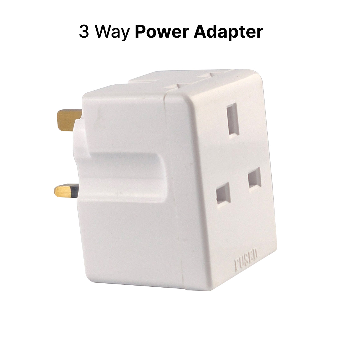 DOMIRA 2-Way 3-Pin Plug Adapter – 13A Cube Power Splitter for UK Sockets, Double Plug Extension, Multi-Wall Plug for Home & Office, 250V