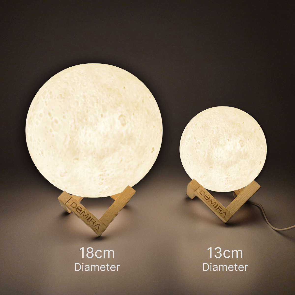 DOMIRA Moon Lamp | 16 Colors RGB | Rechargeable Touch & Remote Control