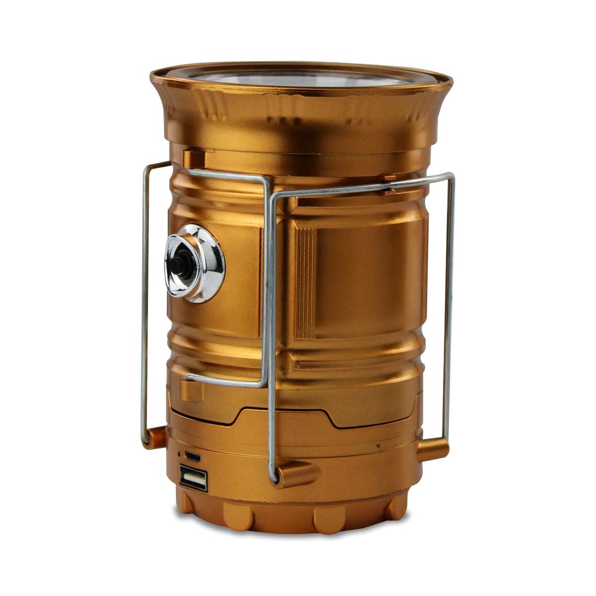 Gold & Black & Blue Collapsible Solar LED Camping Lantern - Super Bright & Portable