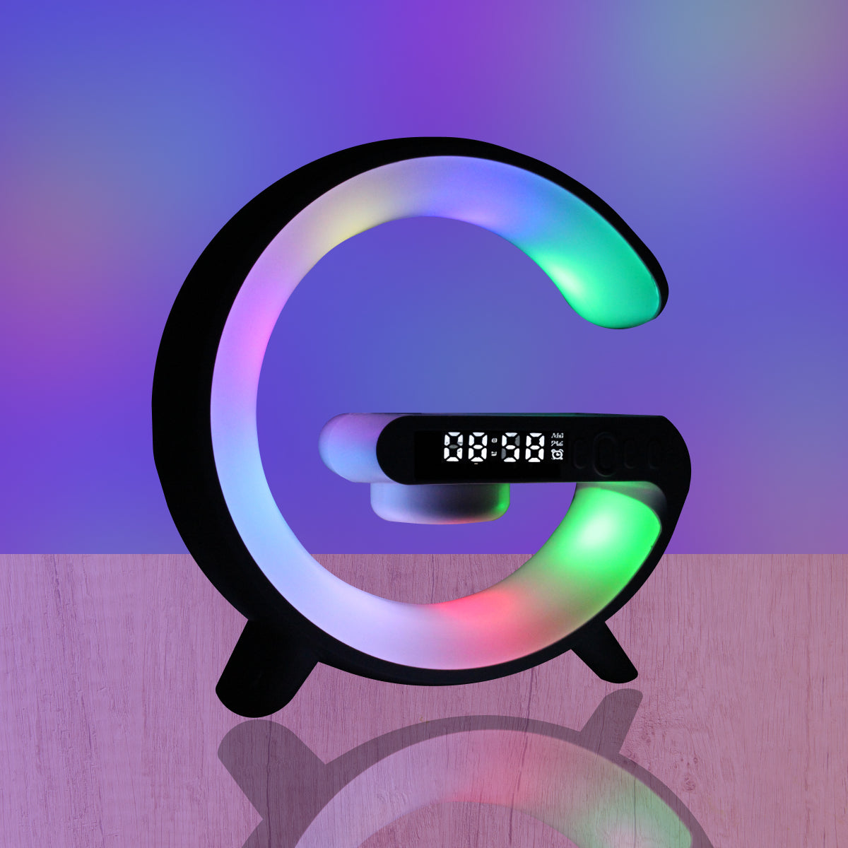 Smart G Shape Lamp with Wireless Charger, Speaker & Alarm Clock