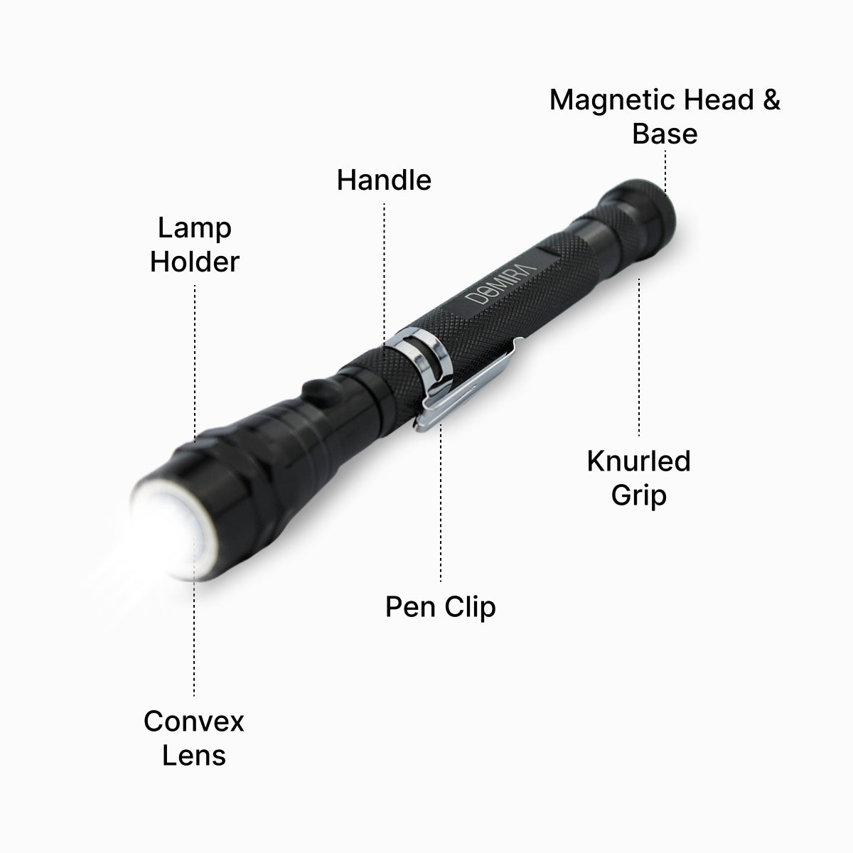 LED Telescoping Flashlight with Magnetic Pickup Tool & Flexible Head