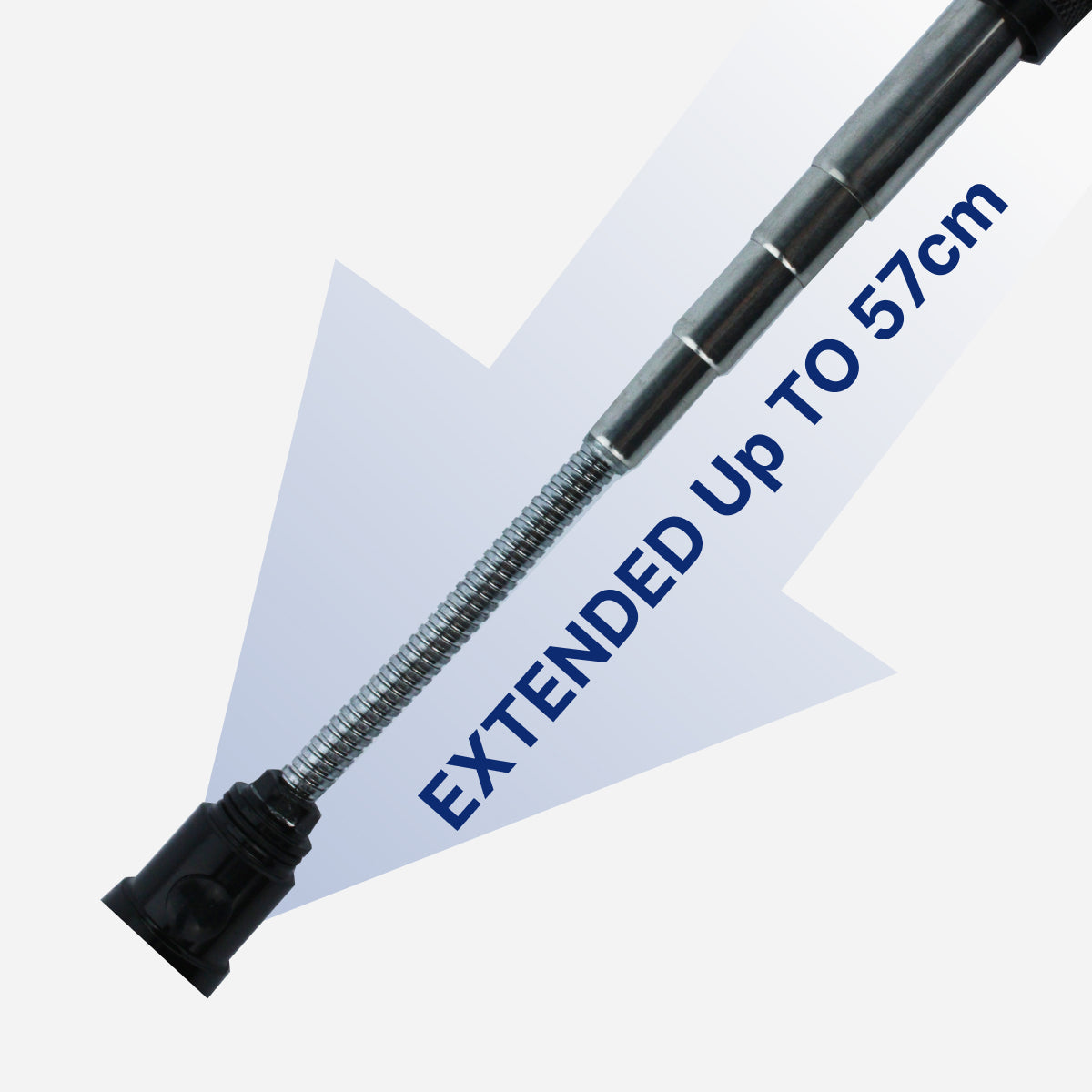 LED Telescoping Flashlight with Magnetic Pickup Tool & Flexible Head