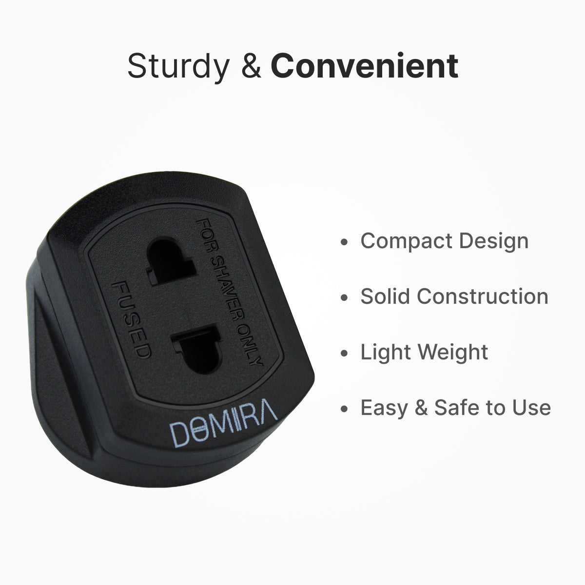 UK 2-Pin to 3-Pin Toothbrush Adapter for Travel Charging – Black