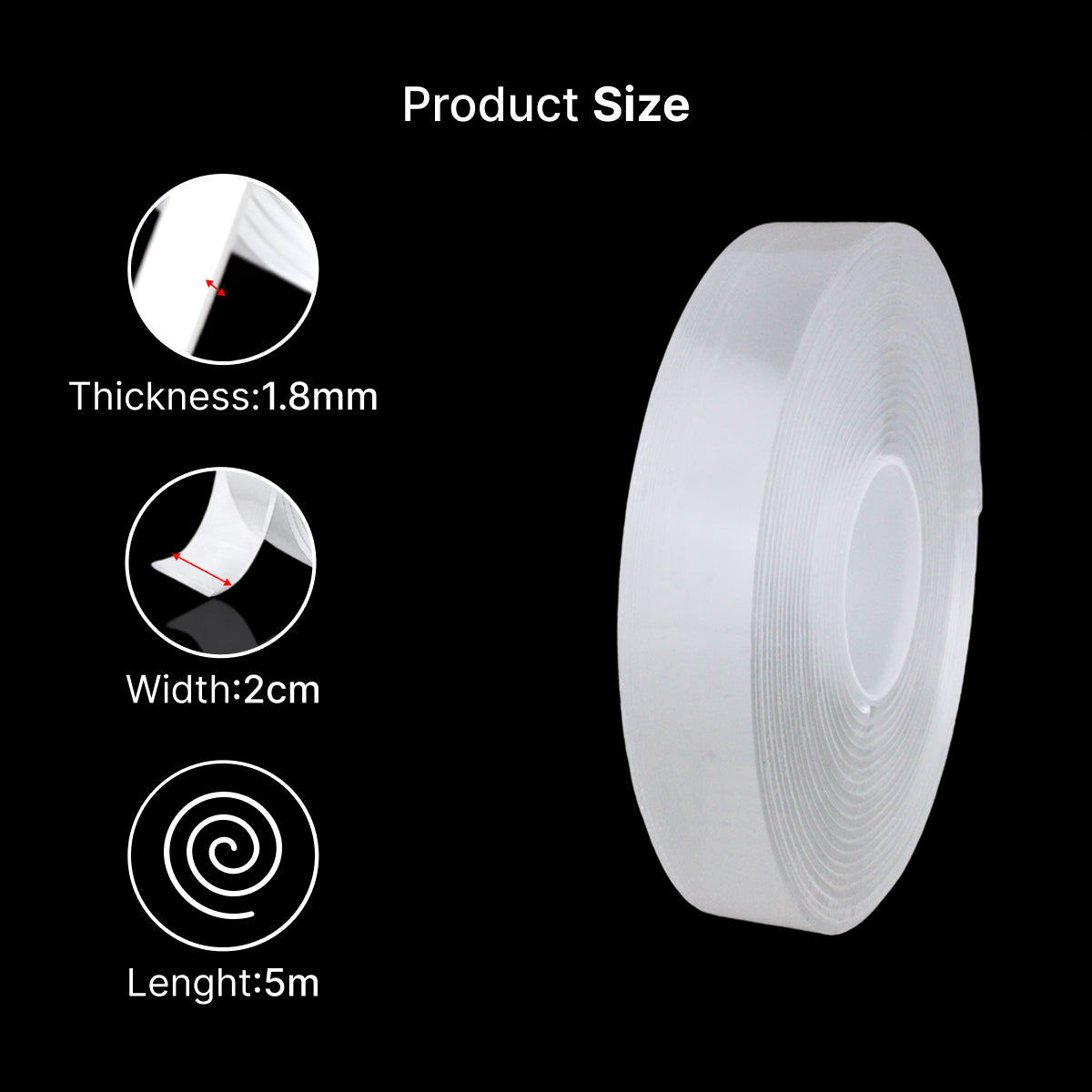 Nano Double-Sided Grip Tape Transparent, Washable & Reusable