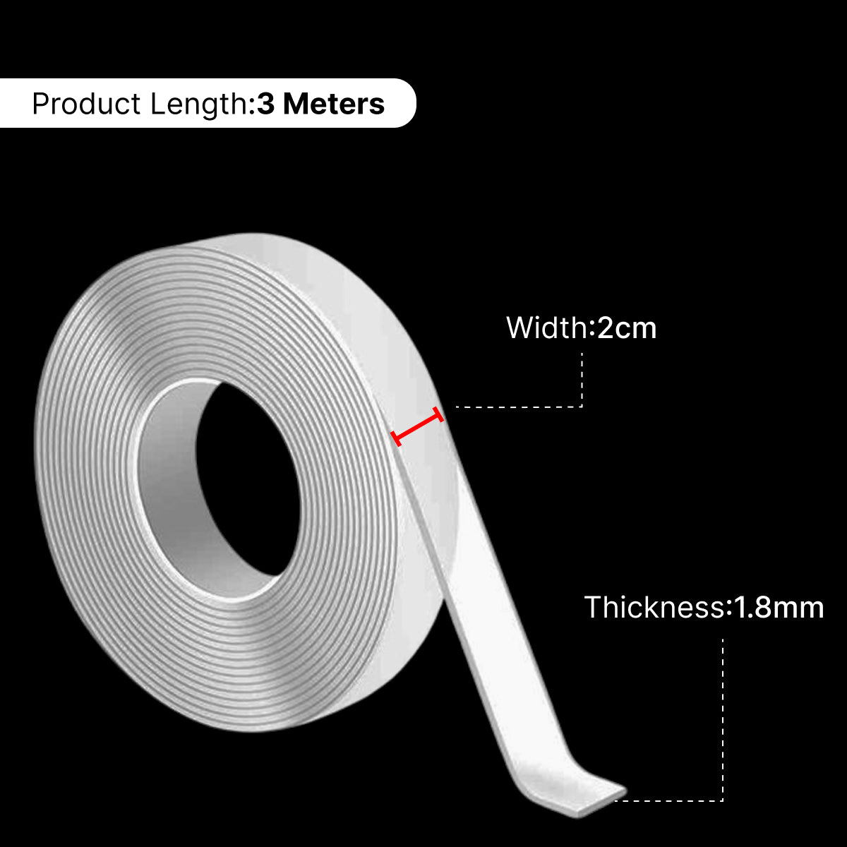 Nano Double-Sided Grip Tape Transparent, Washable & Reusable