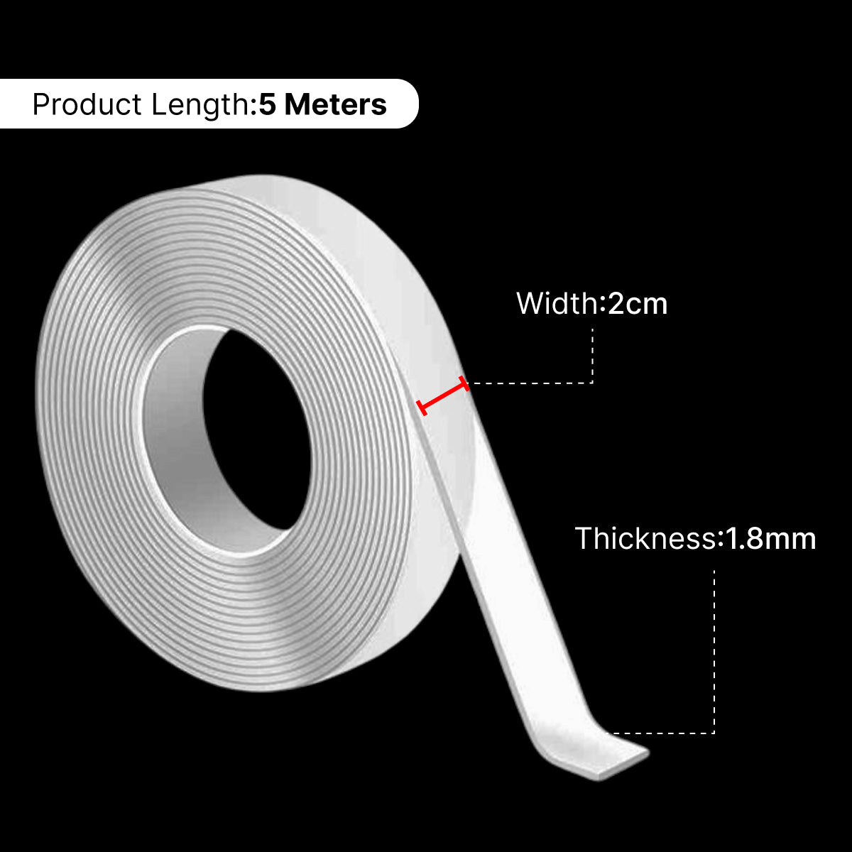 Nano Double-Sided Grip Tape Transparent, Washable & Reusable