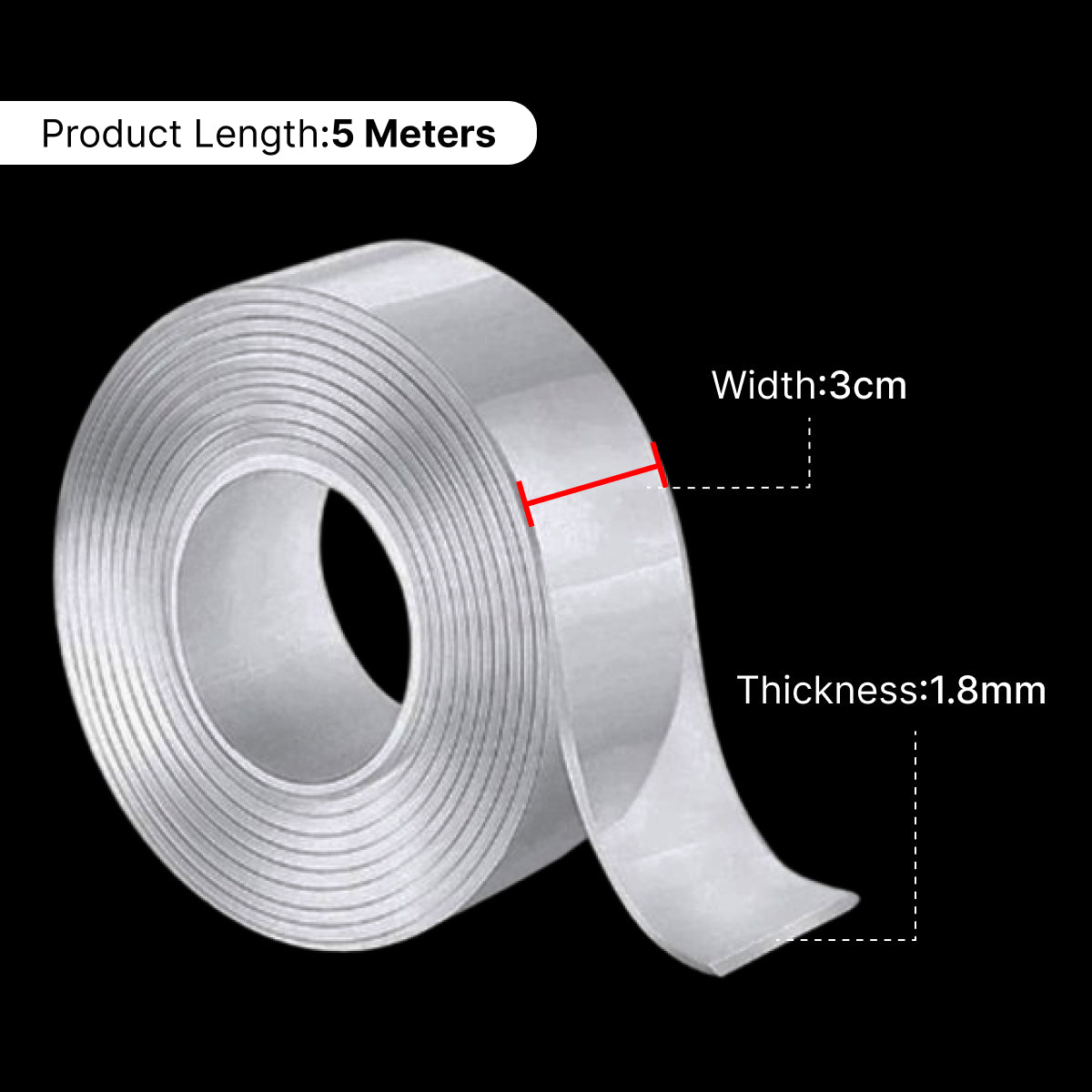 Nano Double-Sided Grip Tape Transparent, Washable & Reusable