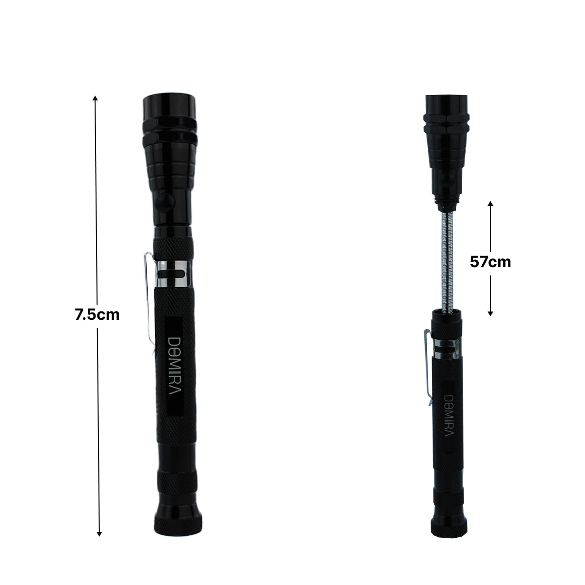 LED Telescoping Flashlight with Magnetic Pickup Tool & Flexible Head